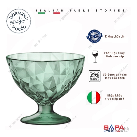 Ly kem thủy tinh Diamond 22cl màu xanh lá