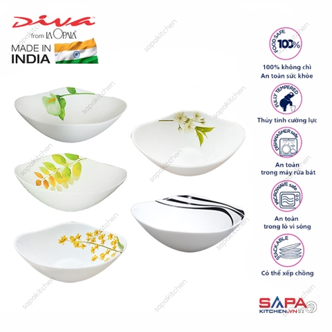 Tô thủy tinh vuông nhỏ Diva Laopala 145