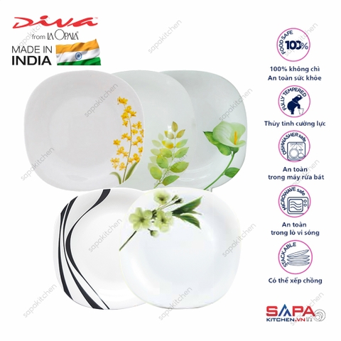 Đĩa thủy tinh vuông nhỏ Diva Laopala 205