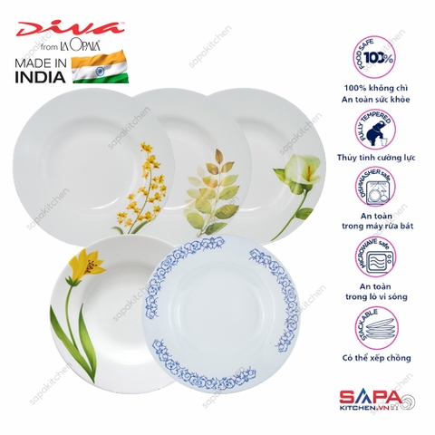 Đĩa soup thủy tinh tròn Diva Laopala 225