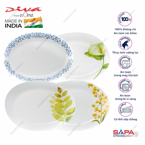 Đĩa thủy tinh oval lớn Diva Laopala 320