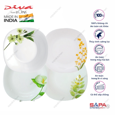 Đĩa thủy tinh vuông lớn Diva Laopala 325