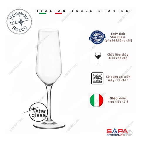 Ly rượu thủy tinh pha lê cao cấp Electra Flute 23cl