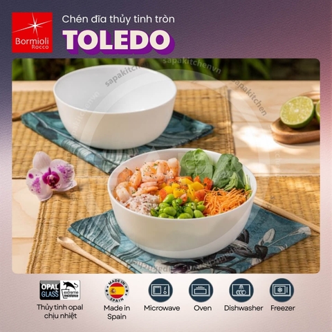 Tô thủy tinh tròn Toledo 19 cm