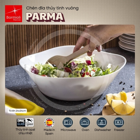 Tô thủy tinh vuông lớn Parma 24 cm