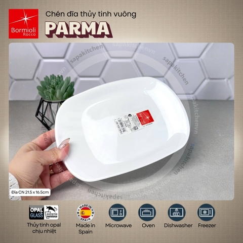 Đĩa thủy tinh chữ nhật nhỏ Parma 16.5 x 21.5 cm