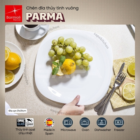 Đĩa thủy tinh vuông lớn Parma 31 cm