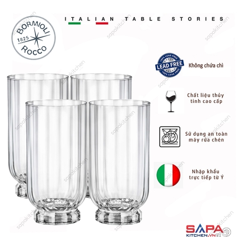Bộ 4 ly thủy tinh cao cấp Florian 43cl