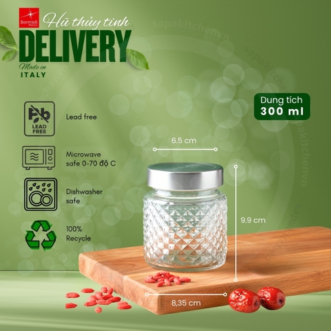 Hũ thủy tinh nắp vặn Delivery 300