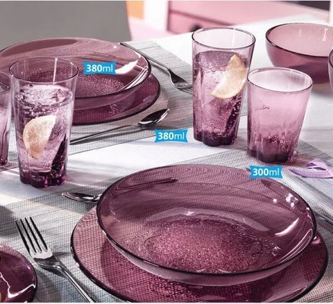 Tô thủy tinh tròn lớn Hya Purple 23 màu tím