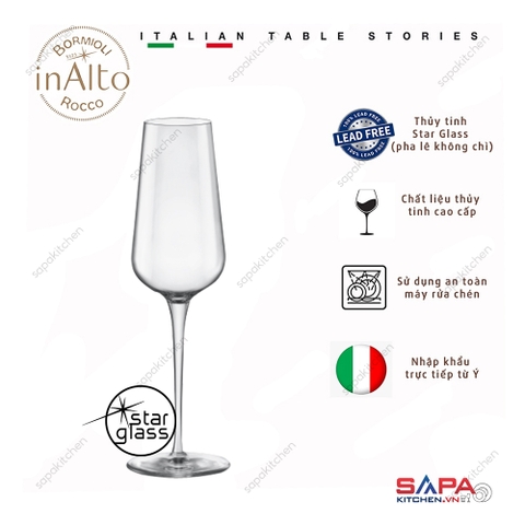 Ly rượu thủy tinh pha lê cao cấp Inalto Flute 28cl