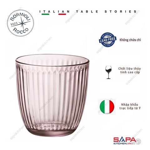 Ly thủy tinh sọc Line 29cl màu hồng