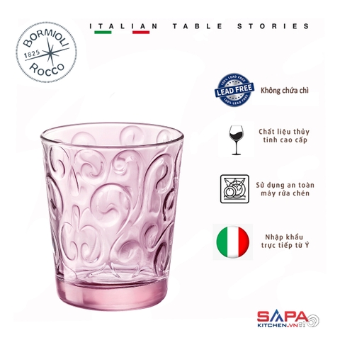 Combo 6 ly thủy tinh Naos 29.5cl màu hồng