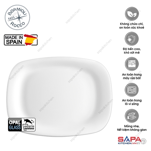 Đĩa thủy tinh chữ nhật nhỏ Parma 16.5 x 21.5 cm