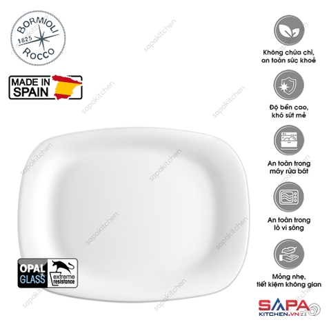 Đĩa thủy tinh chữ nhật trung Parma 20 x 28 cm