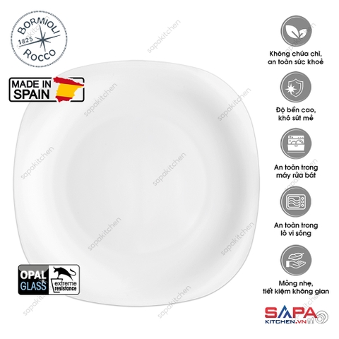 Đĩa thủy tinh vuông lớn Parma 31 cm