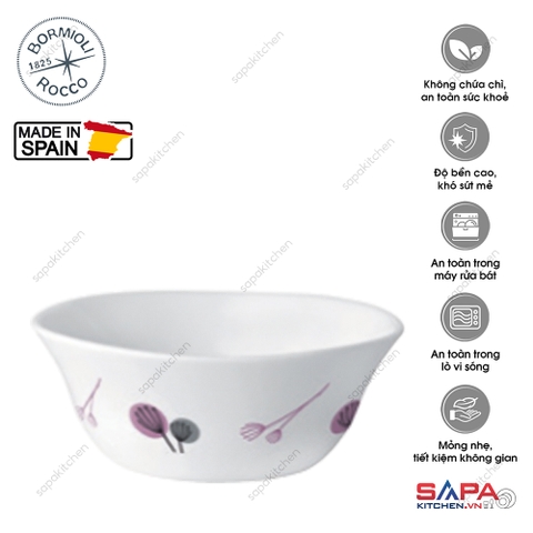 Tô thủy tinh vuông nhỏ Parma Geoflwers Purple 14 cm