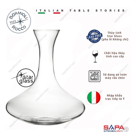Bình rót rượu thủy tinh, decanter Premium 1.9L