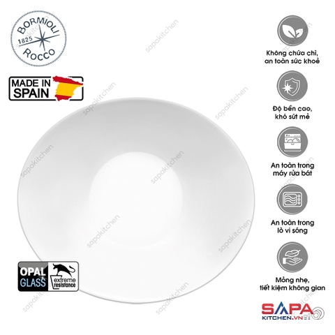Đĩa soup thủy tinh oval Prometeo 23 x 20 cm