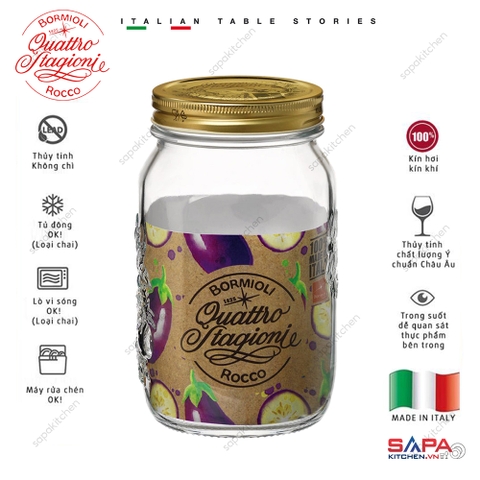 Hũ thủy tinh nắp vặn Quattro 1000ml