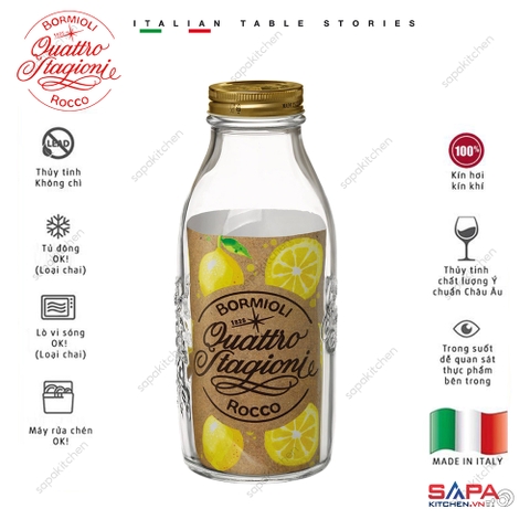 Chai thủy tinh nắp vặn Quattro 1000ml