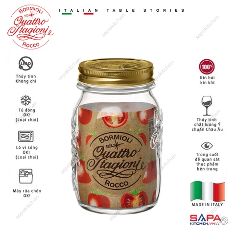 Hũ thủy tinh nắp vặn Quattro 500ml