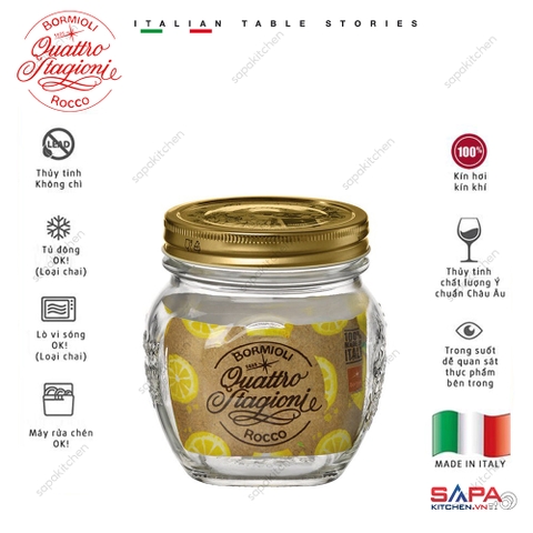 Hũ thủy tinh nắp vặn Quattro Amfora 500ml