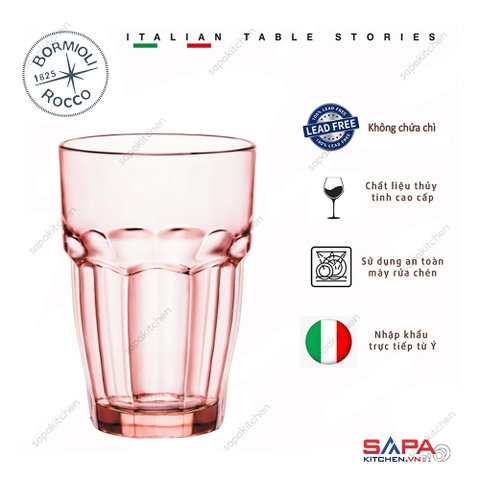 Ly thủy tinh chịu nhiệt Rock bar 37 cl hồng đào