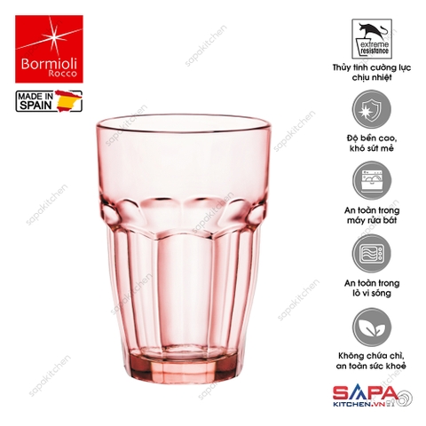 Ly thủy tinh chịu nhiệt Rock bar 37 cl hồng đào