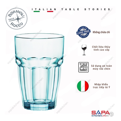 Ly thủy tinh chịu nhiệt Rock bar 37 cl xanh biển