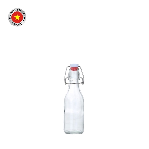 Chai thủy tinh vuông nắp cài 250ml - SAPATA