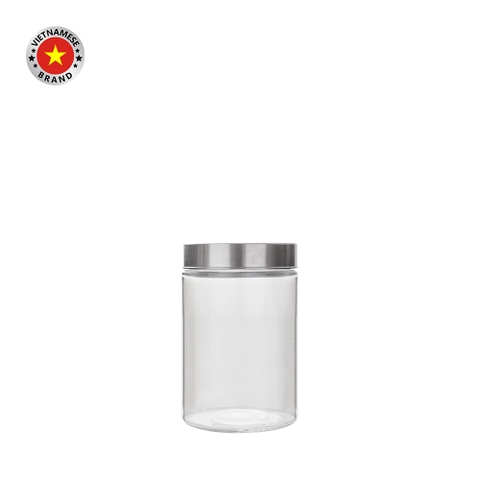 Hũ thủy tinh tròn nắp vặn inox 1.1L - SAPATA