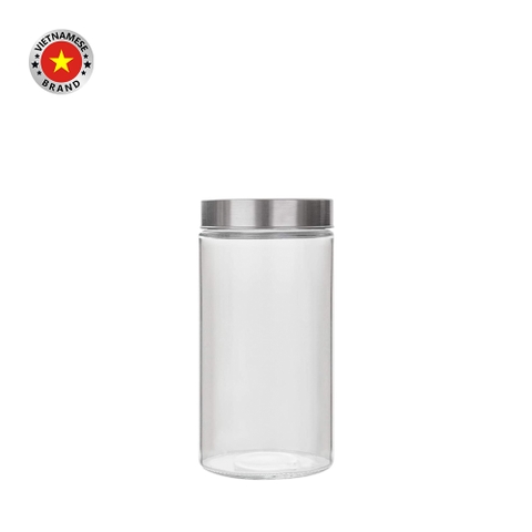 Hũ thủy tinh tròn nắp vặn inox 1.6L - SAPATA