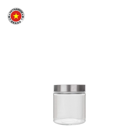 Hũ thủy tinh tròn nắp vặn inox 0,75L - SAPATA