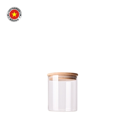 Hũ thủy tinh tròn nắp tre hít kín hơi 0,75L - SAPATA