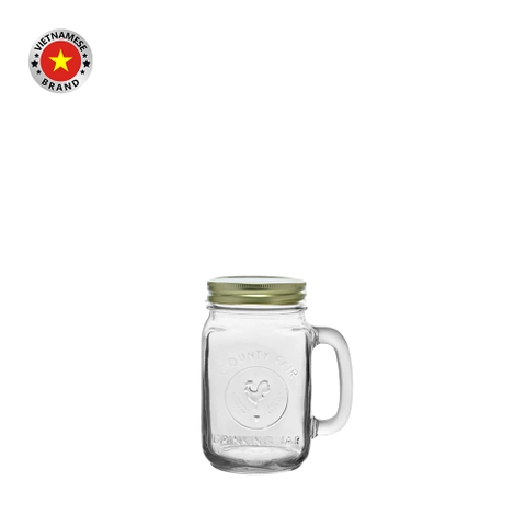 Ly thủy tinh tay cầm nắp vặn 450ml - SAPATA