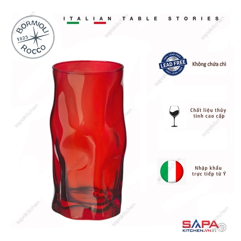 Ly thủy tinh Sorgente 45cl màu đỏ