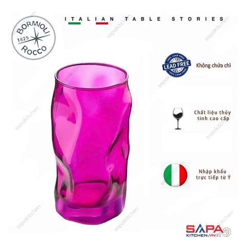 Ly thủy tinh Sorgente 45cl màu hồng