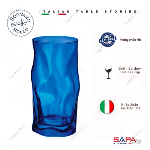 Ly thủy tinh Sorgente 45cl màu xanh biển