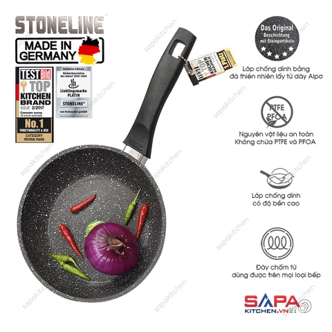 Chảo cạn chống dính phủ đá thiên nhiên Stoneline 20cm