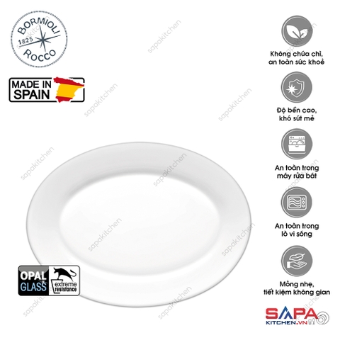 Đĩa thủy tinh oval lớn Toledo 30 cm