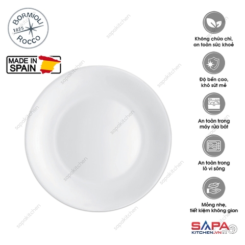 Đĩa thủy tinh tròn nhỏ White moon 20 cm