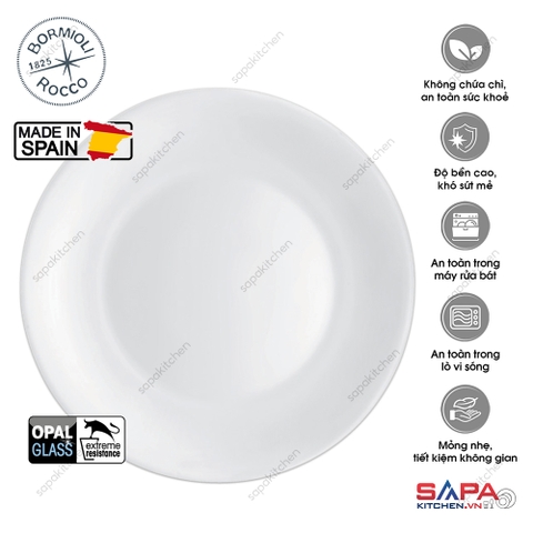 Đĩa thủy tinh tròn lớn White moon 31