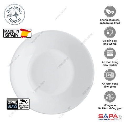 Đĩa soup thủy tinh tròn White moon 23