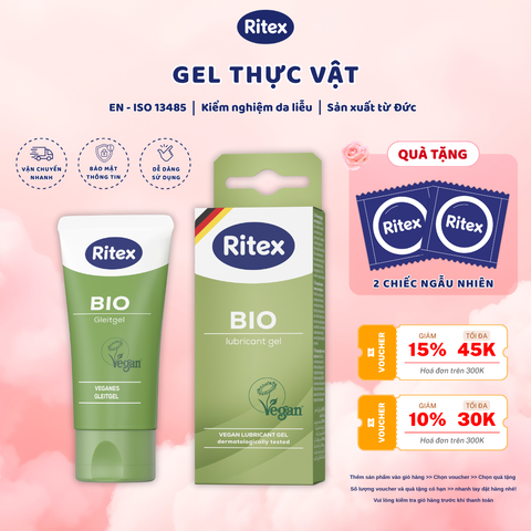 BIO - GEL BÔI TRƠN THỰC VẬT (TUÝP 50ML), TẶNG kèm 02 chiếc ngẫu nhiên