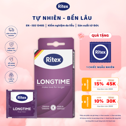 LONGTIME - KÉO DÀI THỜI GIAN (HỘP 8 CHIẾC),TẶNG kèm quà tặng