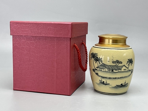 SET Hộp Đựng Trà Gốm Chu Đậu