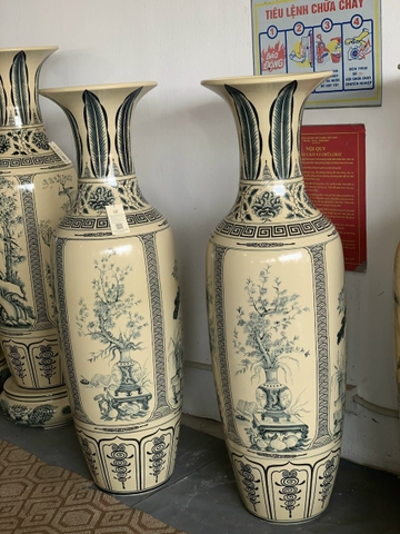 Lục Bình Tứ Cảnh 1,45m Gốm Chu Đậu Truyền Thống
