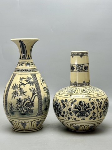 Cặp Bình Phu Thê Gốm Chu Đậu Truyền Thống