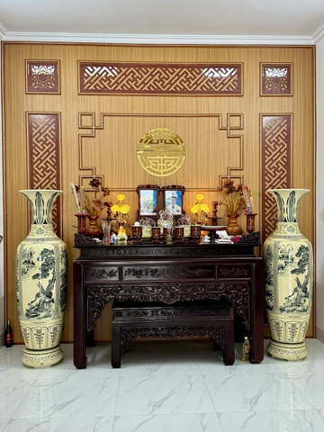 Đôi Lục Bình 1,82m Tứ Cảnh Gốm Chu Đậu Truyền Thống
